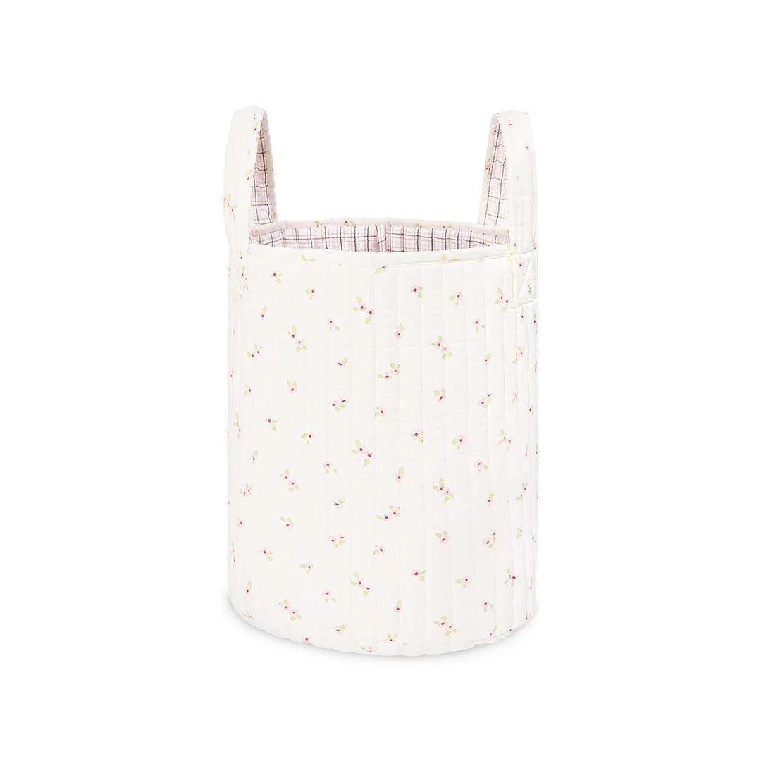 Avery Row Large Quilted Storage Basket - Anemone/Pink Check