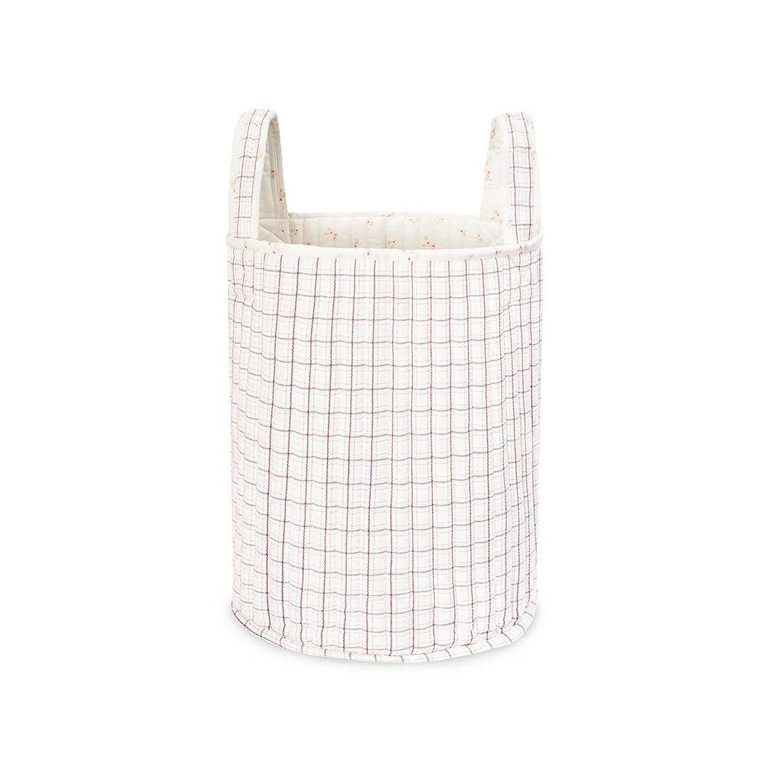 Avery Row Large Quilted Storage Basket - Anemone/Pink Check - Image 6