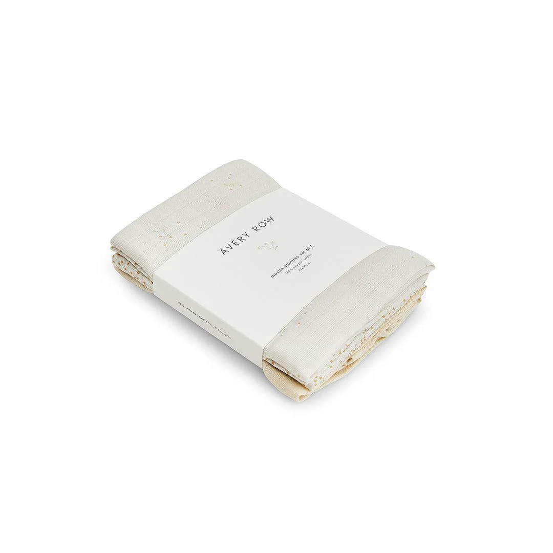 Avery Row Muslin Squares - 3 Pack - Wild Chamomile - Image 3