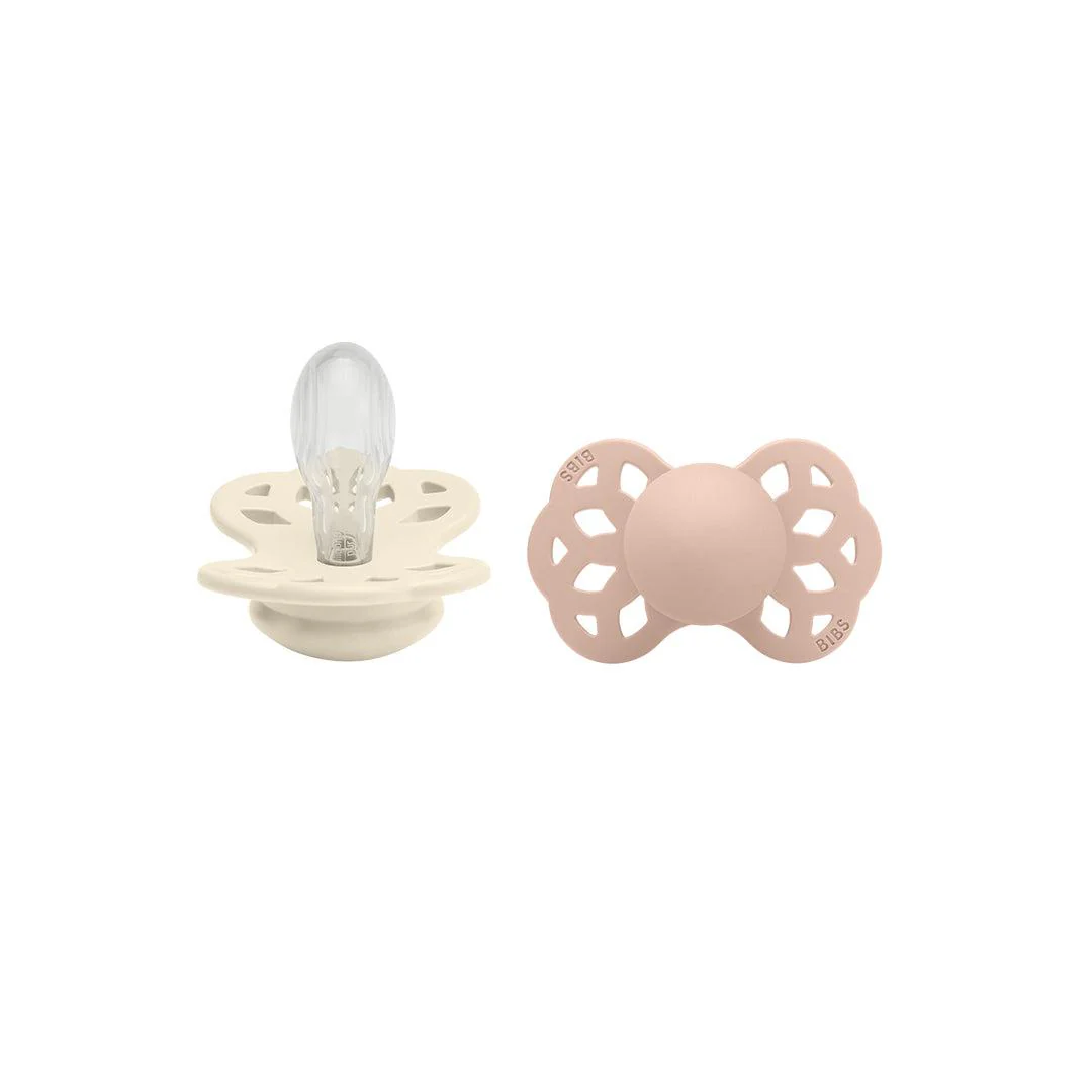 BIBS Infinity Symmetric Pacifier - 2 Pack - Ivory/Blush - Silicone - Image 5