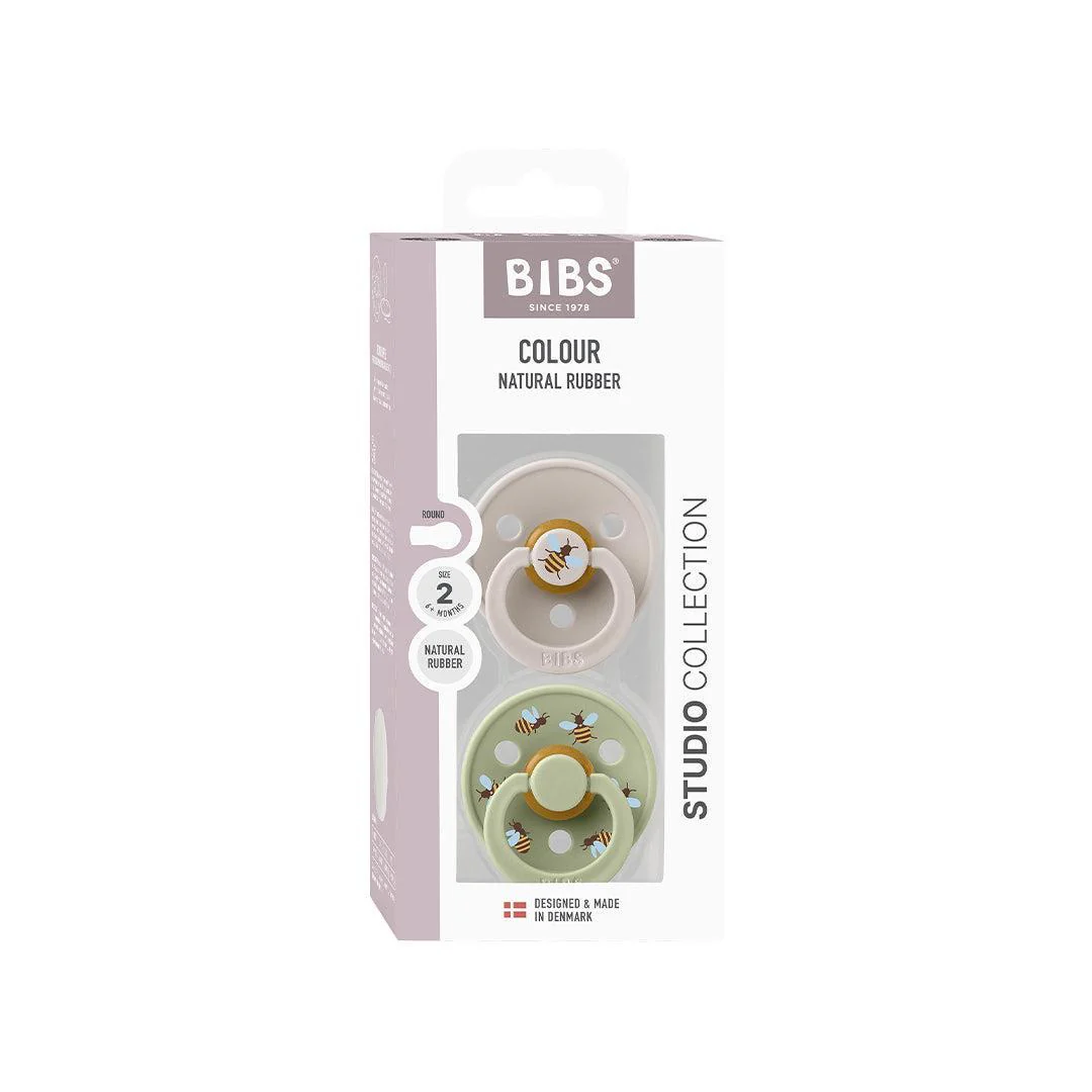 BIBS World BIBS Pacifier Studio Colour 2 PACK Bumblebee Latex - Mushroom Mix - Image 2