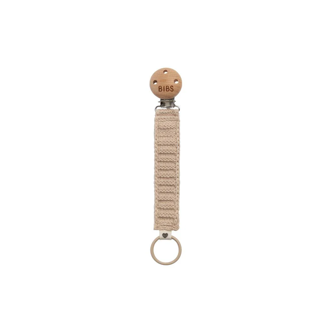 BIBS Pacifier Clip - Vanilla - Knitted - Image 2