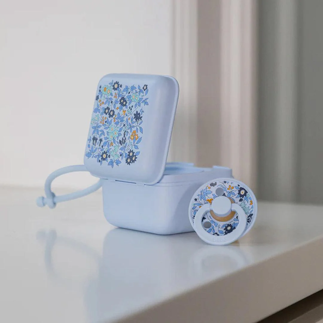 BIBS X LIBERTY Pacifier Box - Baby Blue - Camomille Lawn - Image 2