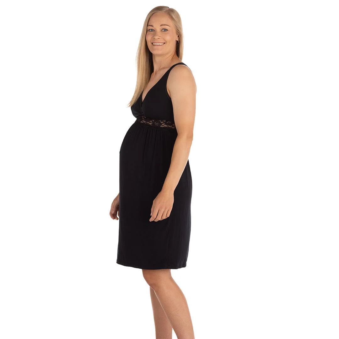 Carriwell Maternity & Nursing Nightie - Black - Image 5