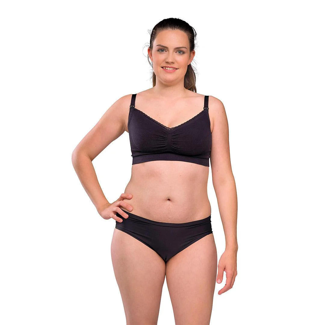 Carriwell Seamless Organic Maternity + Nursing Bra - Black - Image 7