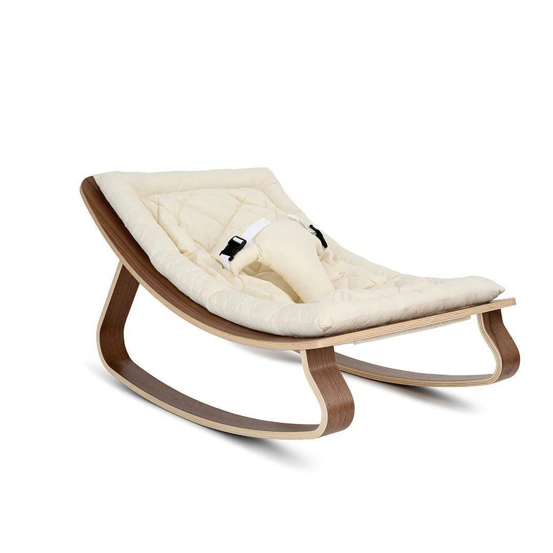 Charlie Crane Walnut LEVO Baby Rocker - Organic White