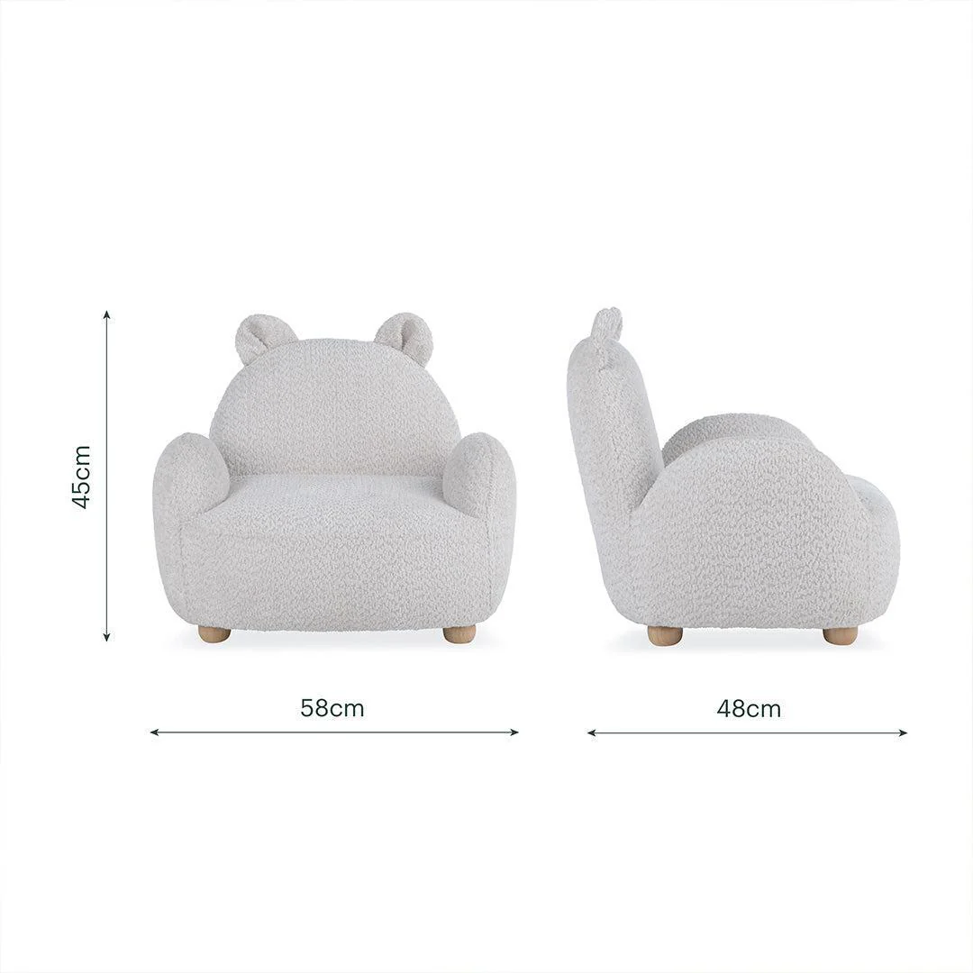 CuddleCo Bear Kids Chair - Boucle Mushroom - Image 5