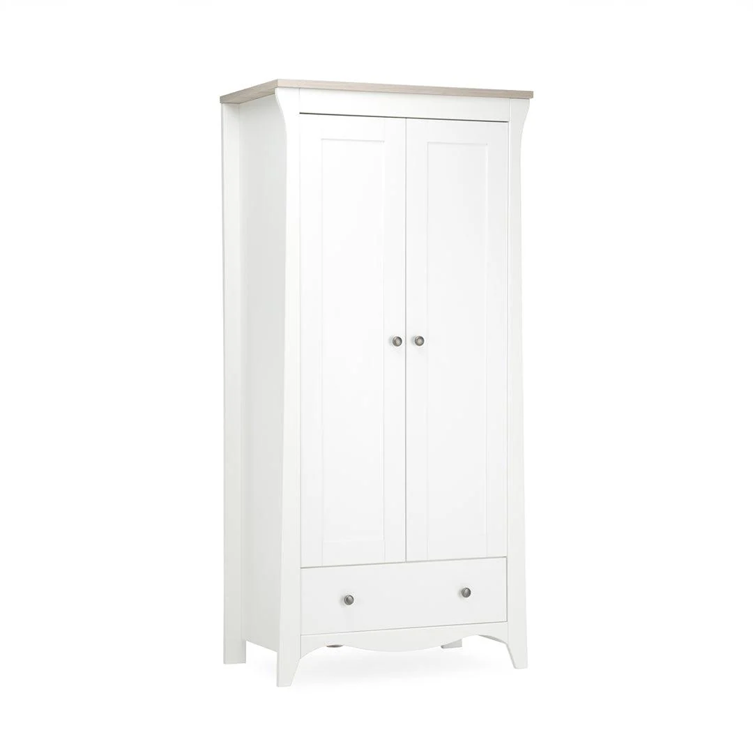 CuddleCo Clara 2-Door Double Wardrobe   - White/Ash - Image 5