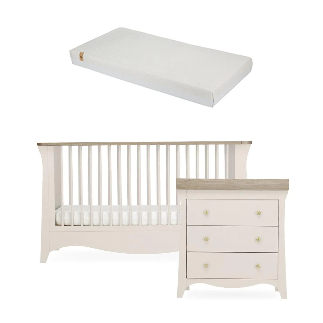 CuddleCo Clara 2 Piece Set 3-Drawer Dresser + Cot Bed - Cashmere - Image 16