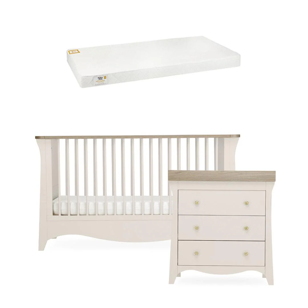 CuddleCo Clara 2 Piece Set 3-Drawer Dresser + Cot Bed - Cashmere - Image 20