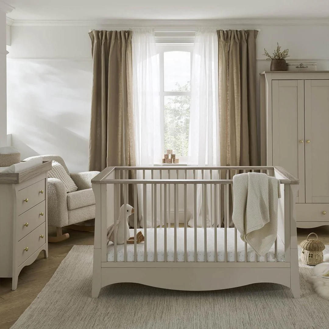 CuddleCo Clara 2 Piece Set 3-Drawer Dresser + Cot Bed - Cashmere - Image 3