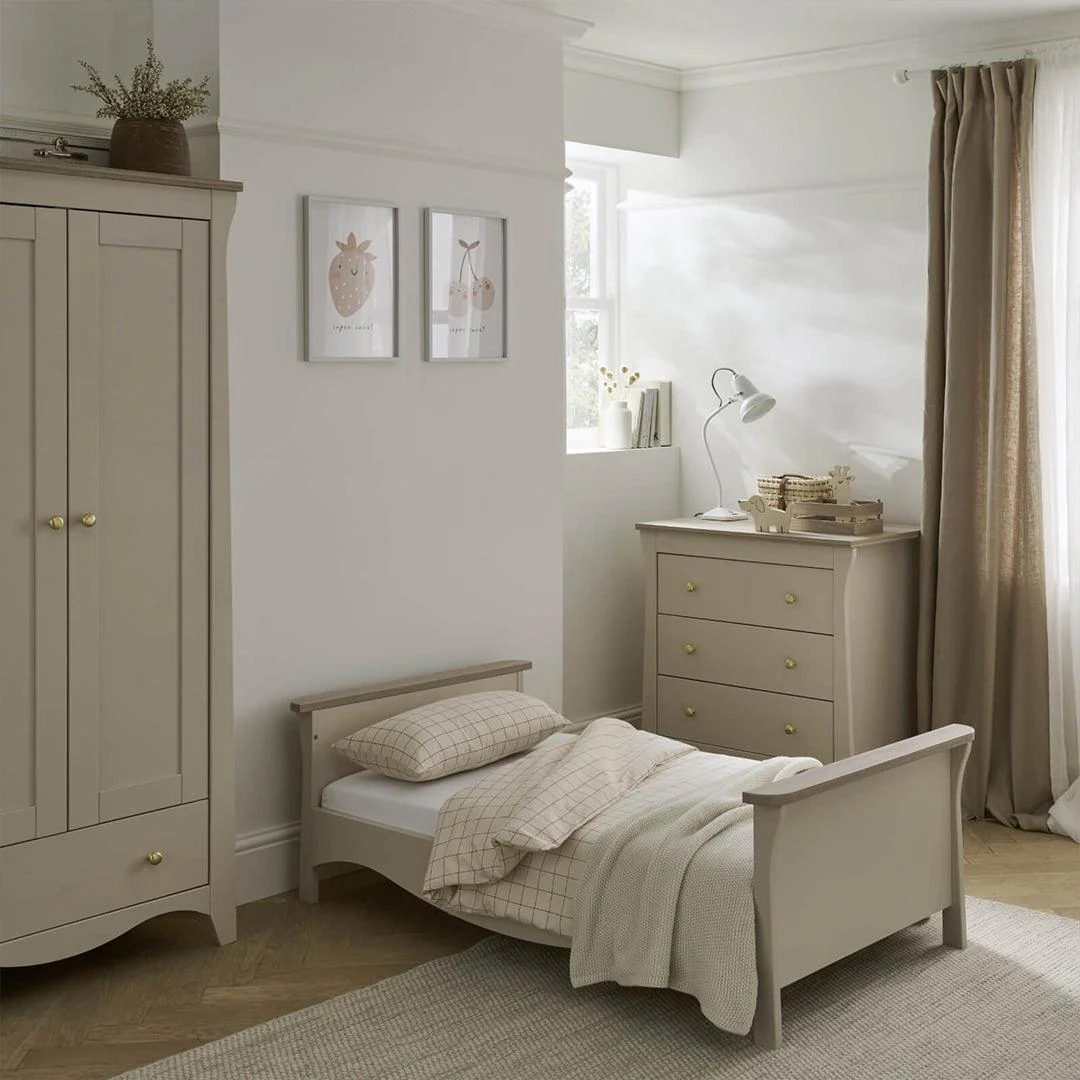 CuddleCo Clara 2 Piece Set 3-Drawer Dresser + Cot Bed - Cashmere - Image 9