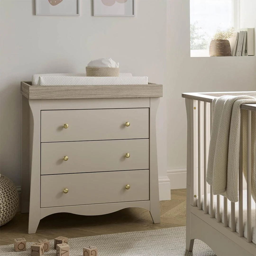 CuddleCo Clara 3-Drawer Dresser + Changer - Cashmere - Image 2
