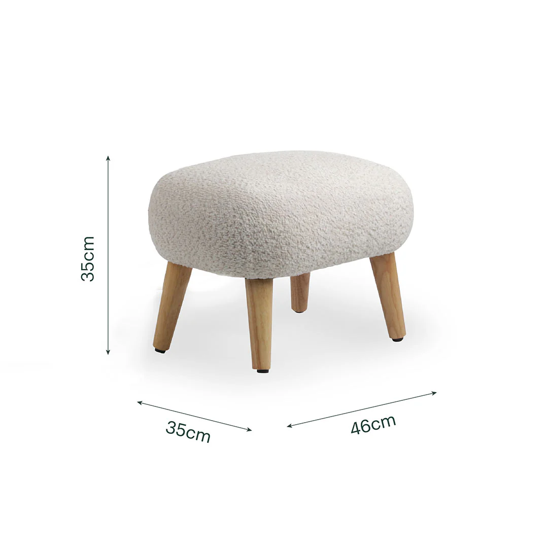CuddleCo Etta Foot Stool - Boucle Mushroom - Image 4