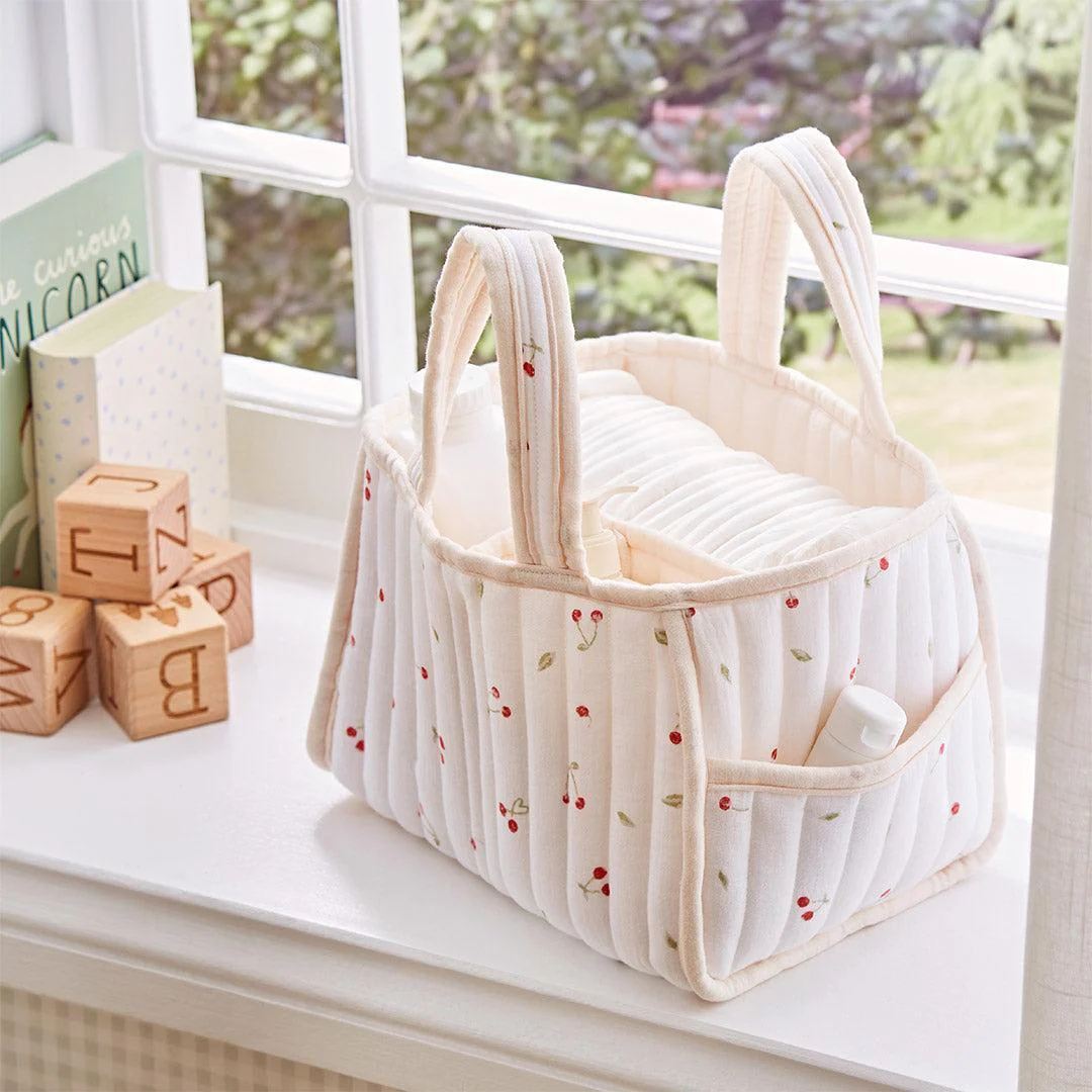 CuddleCo Nappy Caddy - Ditsy Cherry - Image 4