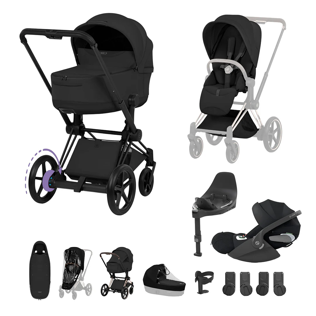 CYBEX e-PRIAM Fold Cot Ultimate Travel System Bundle - Style - Image 6