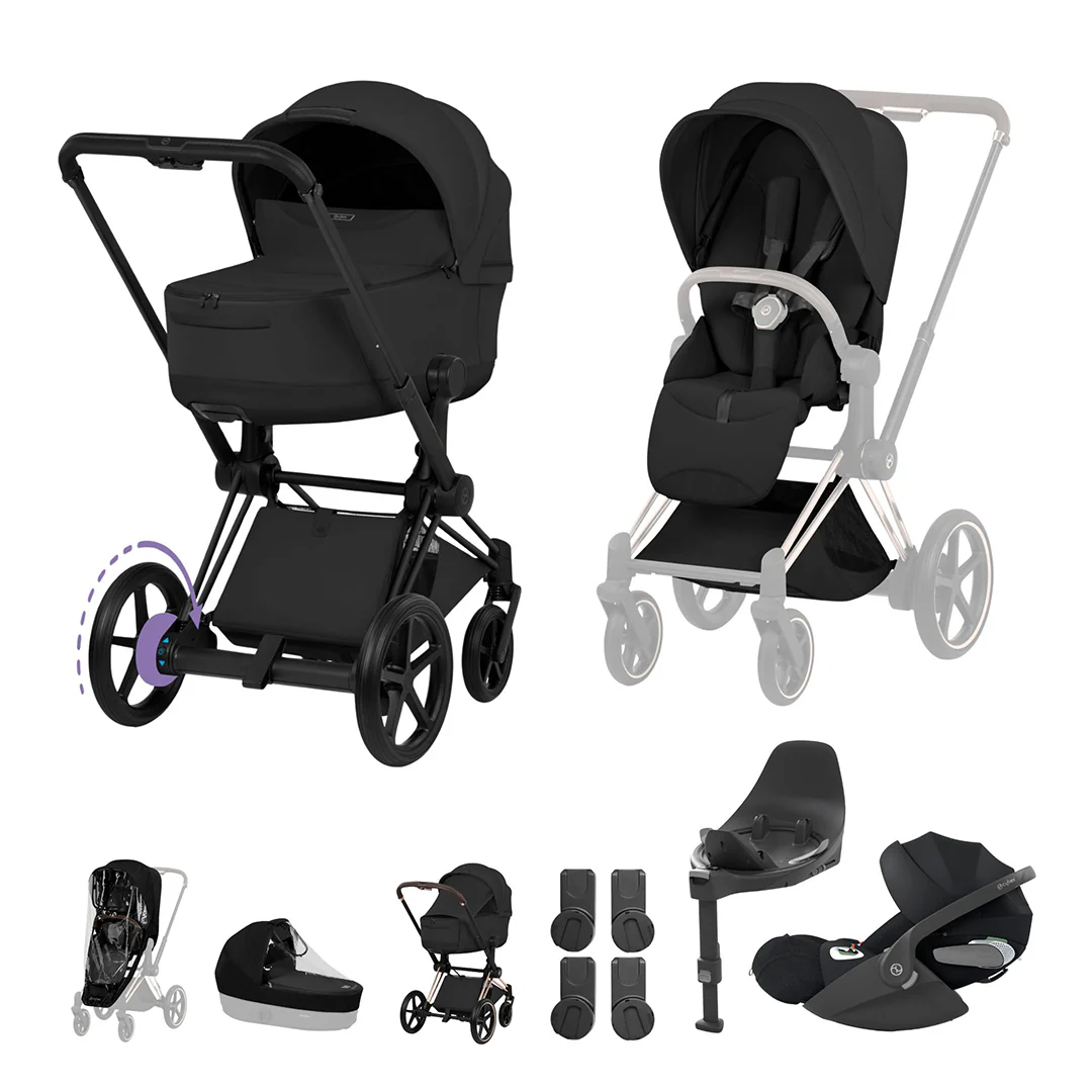 CYBEX e-PRIAM Fold Cot Travel System Bundle - Style - Image 4