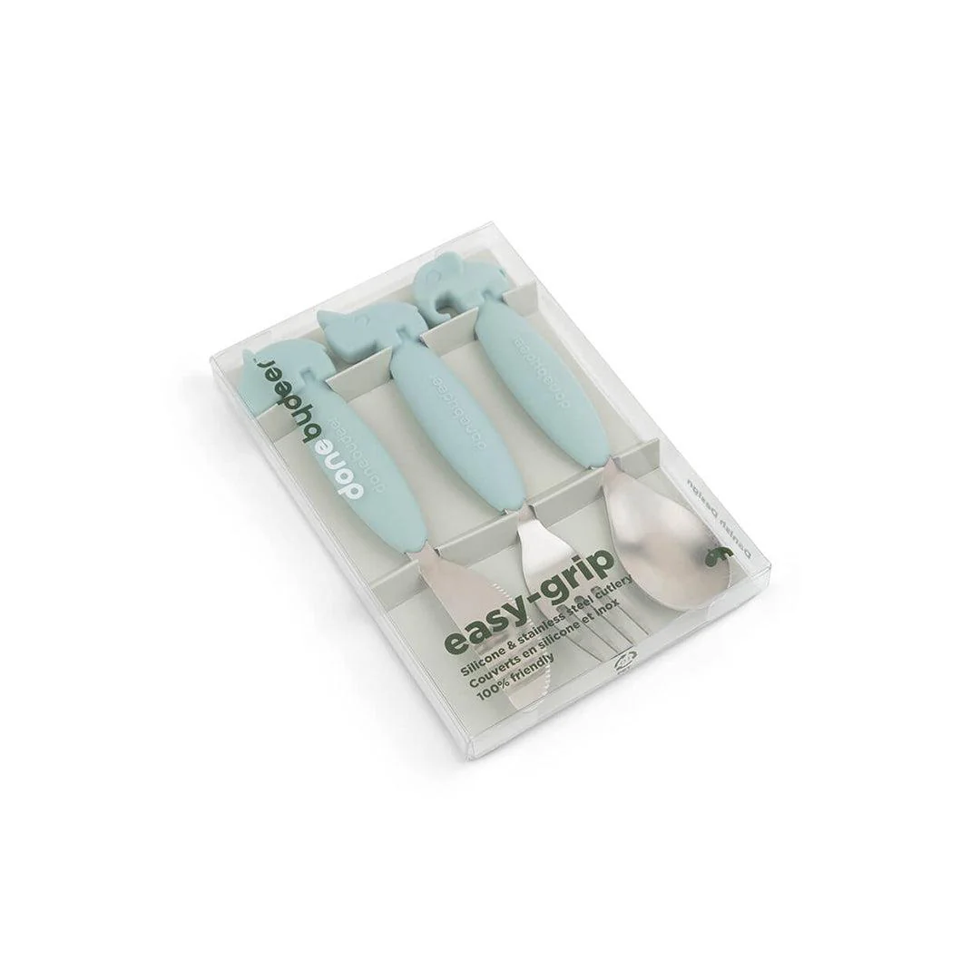 Done by Deer Easy-Grip Cutlery Set - Blue - Deer Friends - Image 5