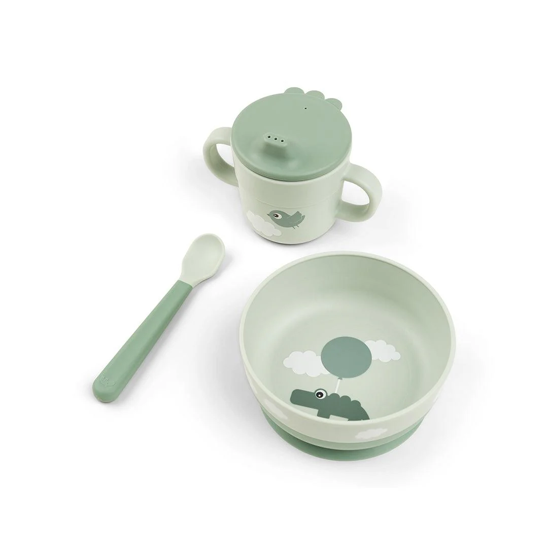 Done by Deer Foodie First Meal Set - Green - Happy Clouds