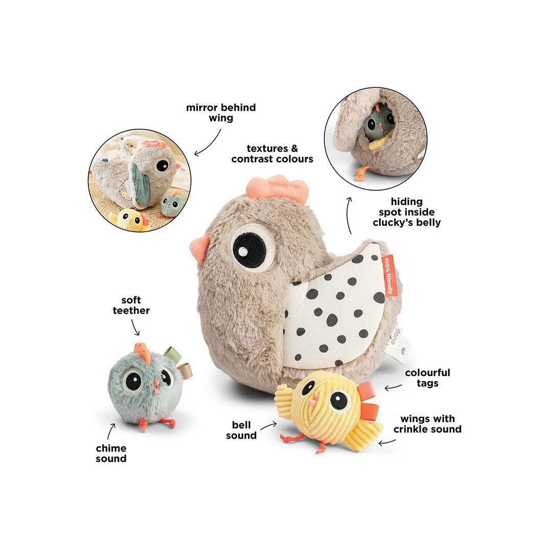 Done by Deer Hide and Seek Activity Toy Clucky - Beige - Image 5