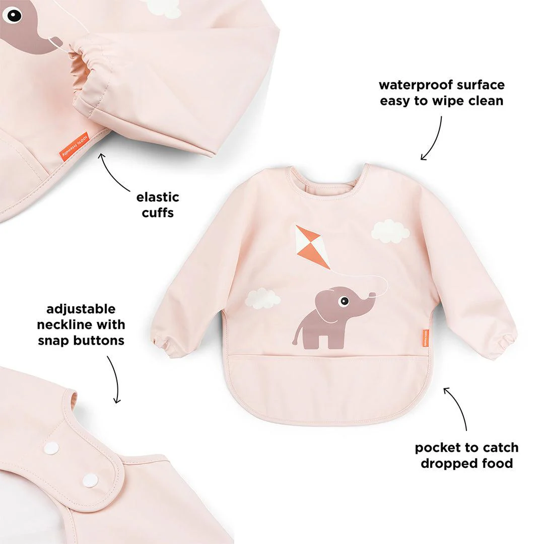 Done by Deer Sleeved Pocket Bib - Powder - Image 2