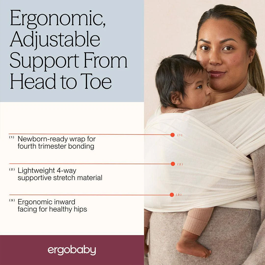 Ergobaby Aura Mesh Baby Wrap - Soft Grey Mesh - Image 3