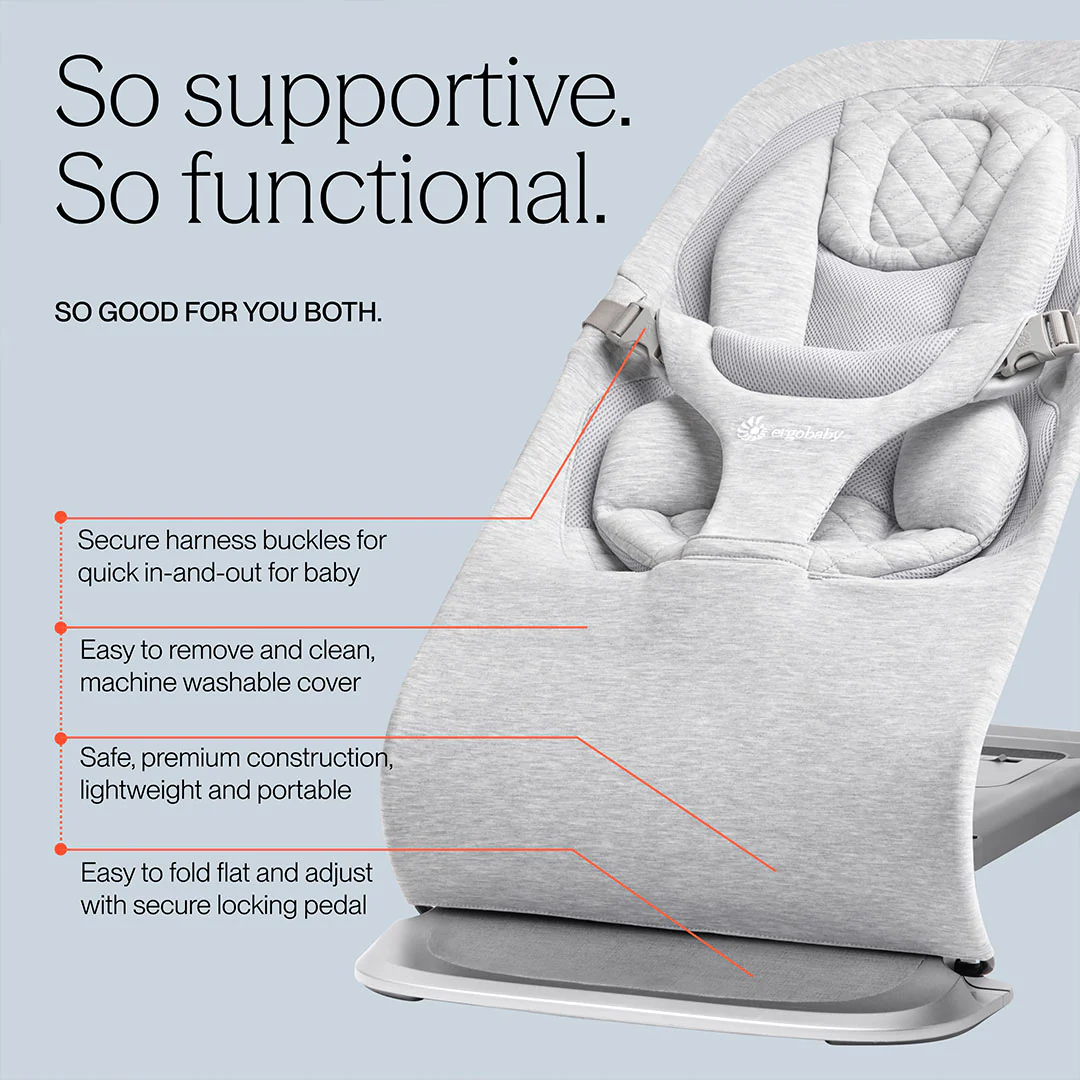 Ergobaby Evolve Baby Bouncer - Onyx Black - Image 4