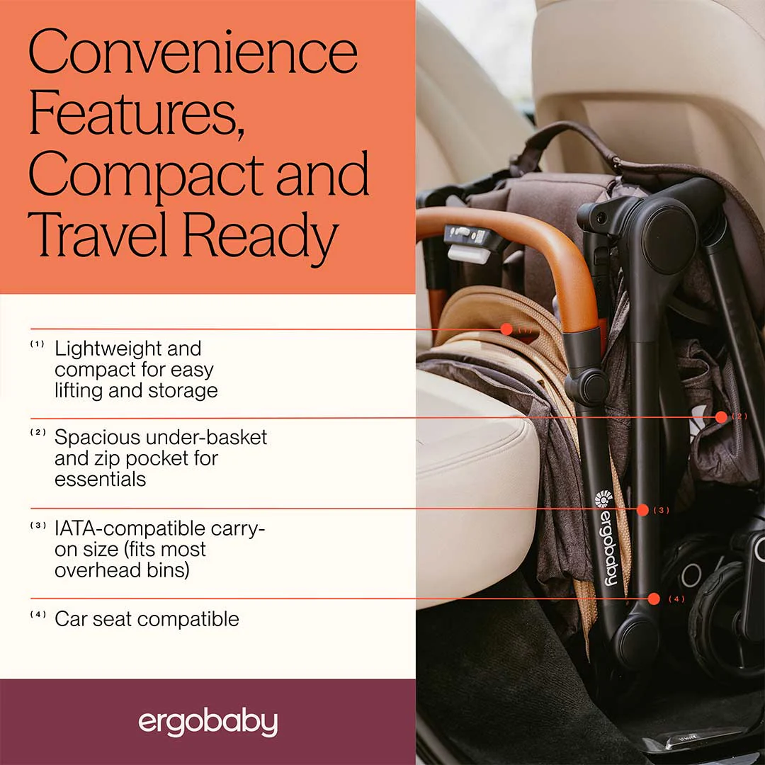 Ergobaby Metro 3 Compact Stroller  - Natural Beige - Image 4