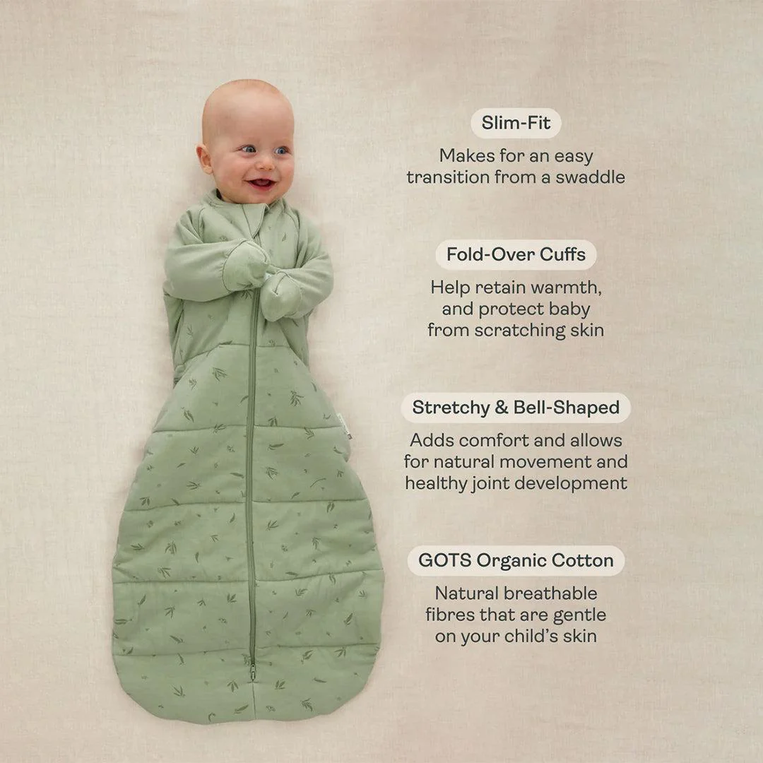 ergoPouch Organic Winter Jersey Sleeping Bag - 3.5 TOG - Sage - Image 2