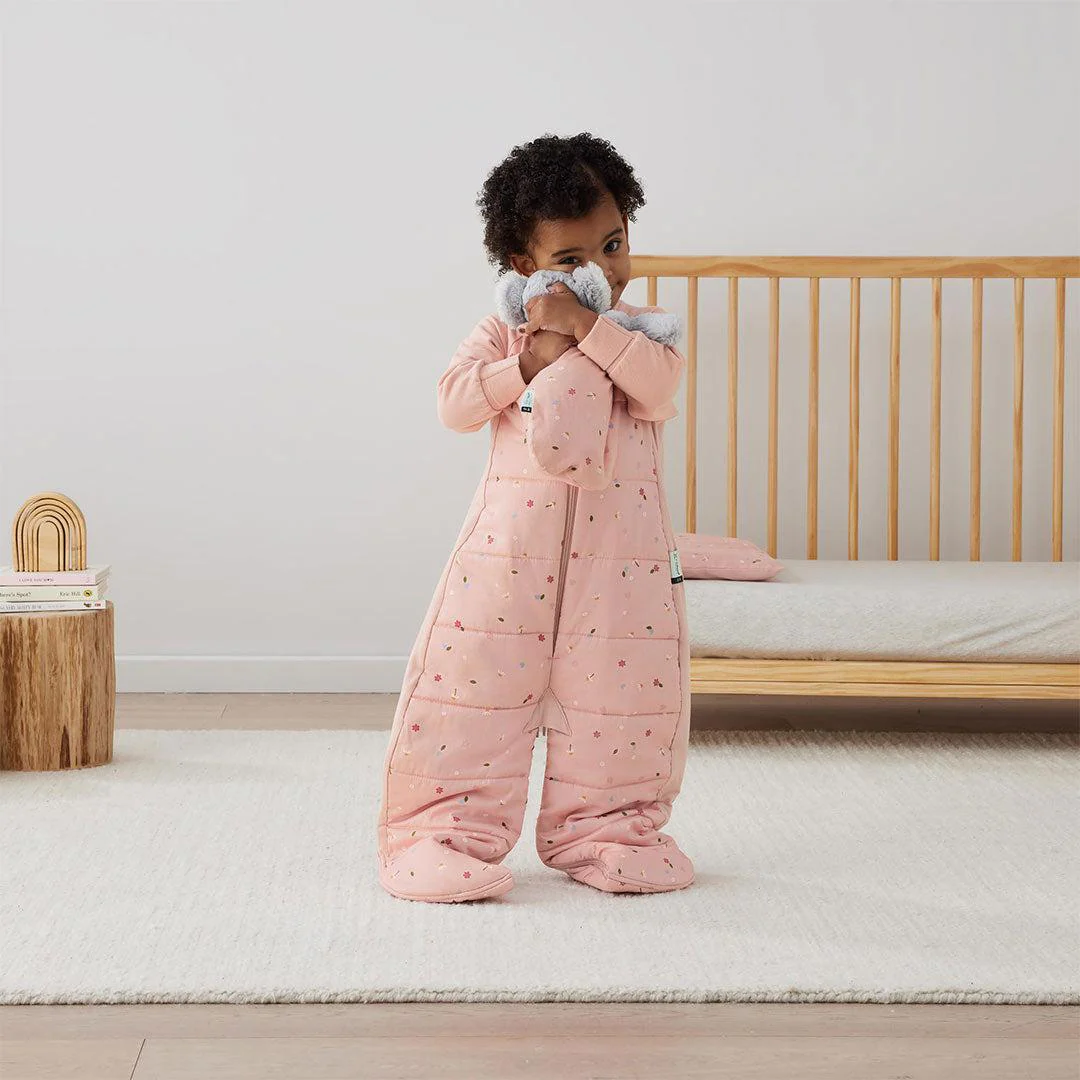 ergoPouch Organic Winter Long Sleeved 2 in 1 Sleeping Suit Bag - 2.5 TOG - Daisies - Image 2