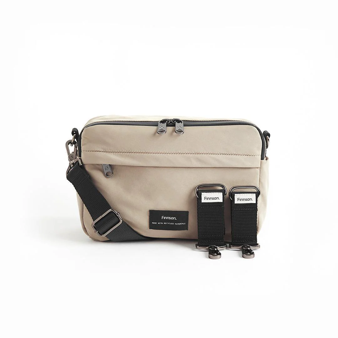 Finnson Frida Eco Stroller Organiser with Stroller Clips - Taupe