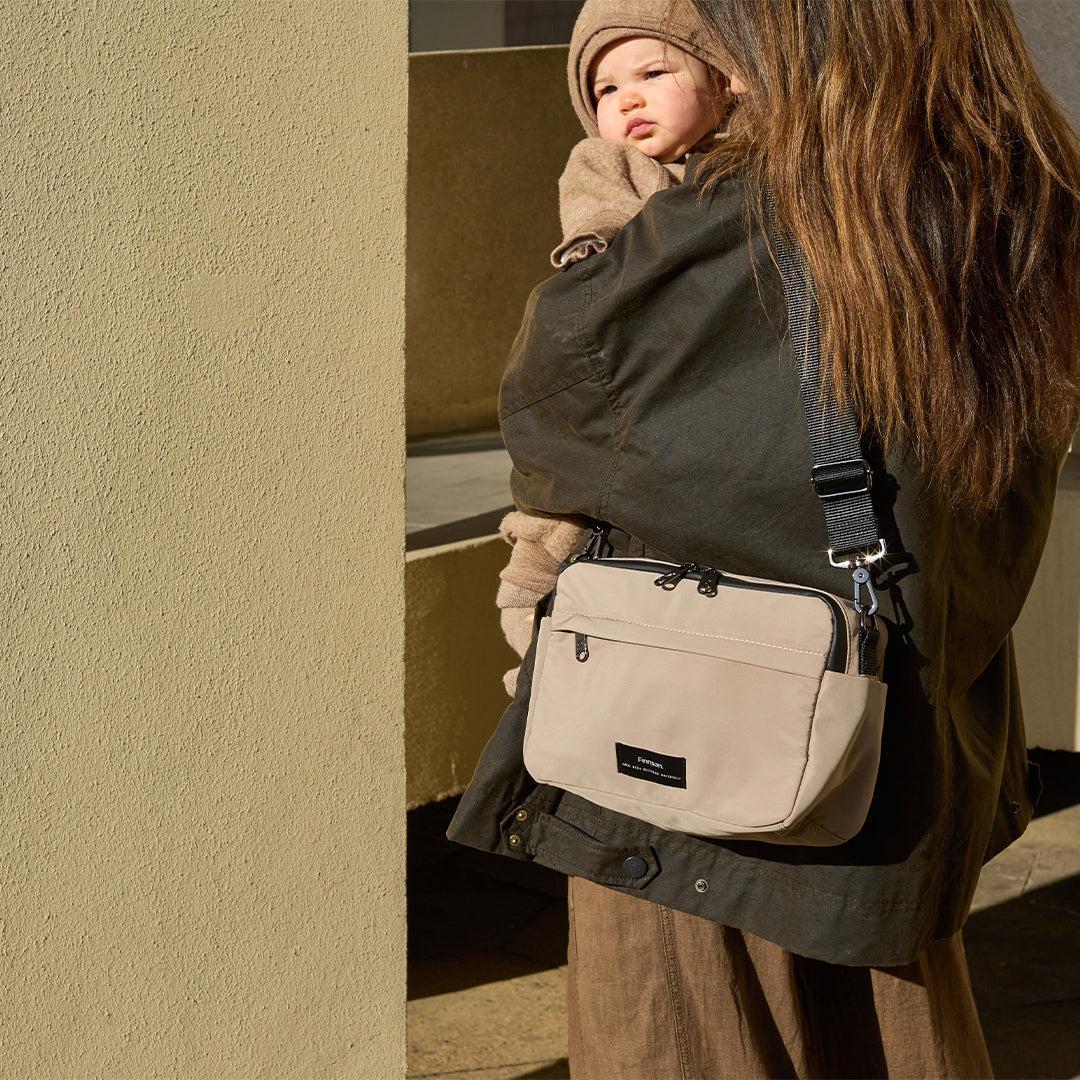 Finnson Frida Eco Stroller Organiser with Stroller Clips - Taupe - Image 2