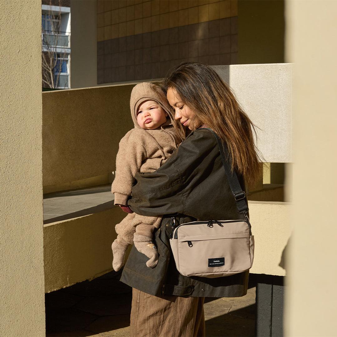Finnson Frida Eco Stroller Organiser with Stroller Clips - Taupe - Image 4