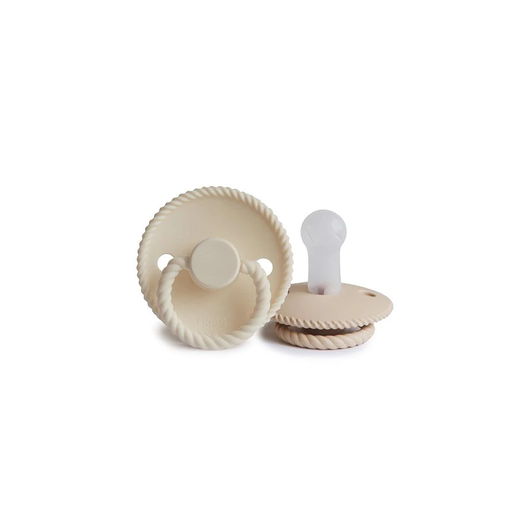 FRIGG Rope Silicone Pacifier - 2 Pack - Cream - Croissant - Image 6