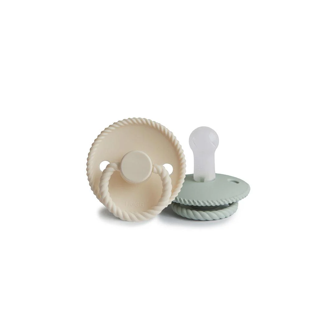FRIGG Rope Silicone Pacifier - 2 Pack - Cream - Sage - Image 6