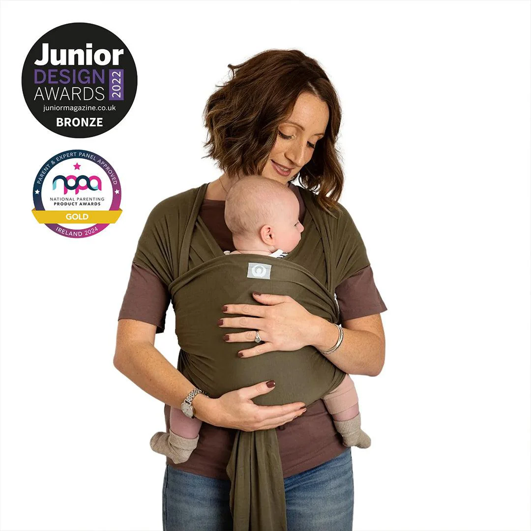 Gaia Baby Gaia Stretchy Baby Wrap Carrier - Organic Cotton - Forest Green - Image 2