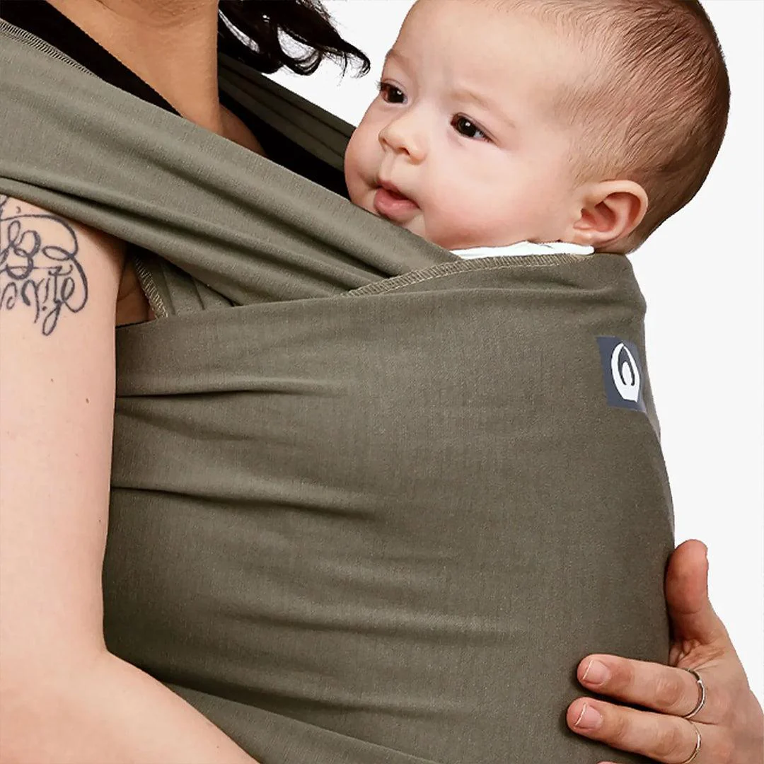 Gaia Baby Gaia Stretchy Baby Wrap Carrier - Organic Cotton - Forest Green - Image 9