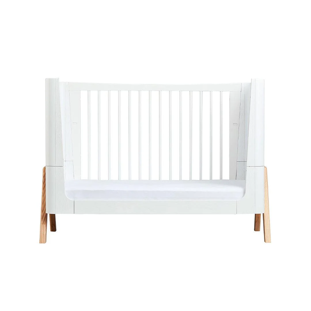 Gaia Baby Hera Cot Bed + Bedside Crib Two Piece Bundle - Scandi-White + Natural - Image 15