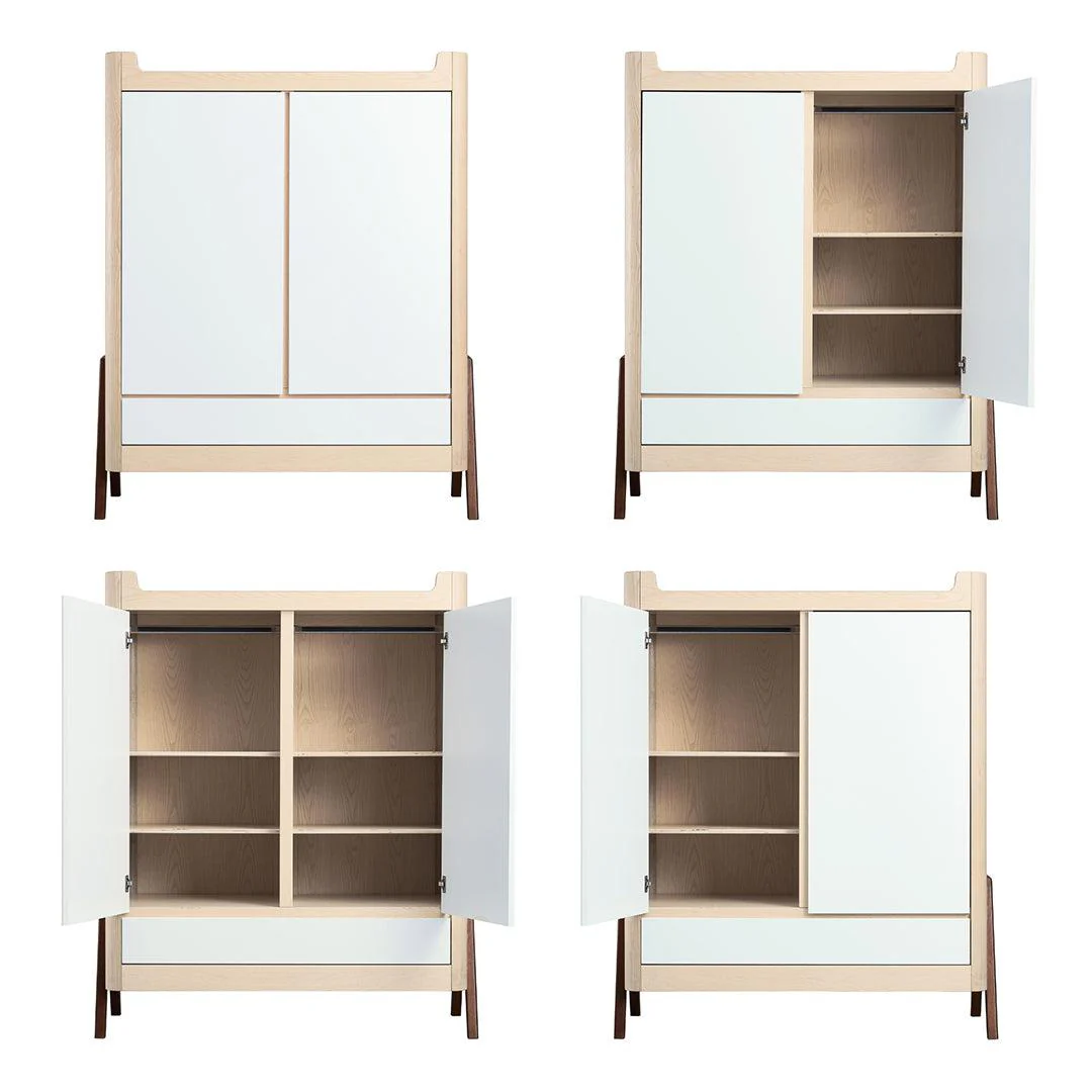 Gaia Baby Hera Cot Bed + Dresser + Wardrobe Three Piece Bundle - Natural + Walnut - Image 10