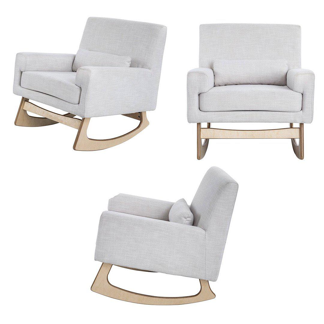 Gaia Baby Rocking Chair & Footstool - Oat - Image 3