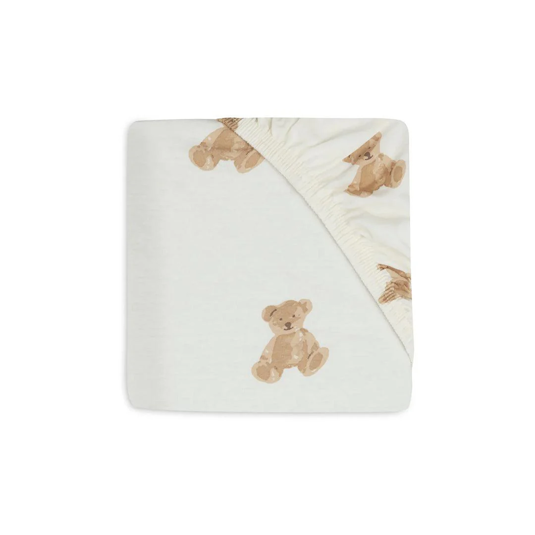 Jollein Jersey Fitted Sheet - Teddy Bear