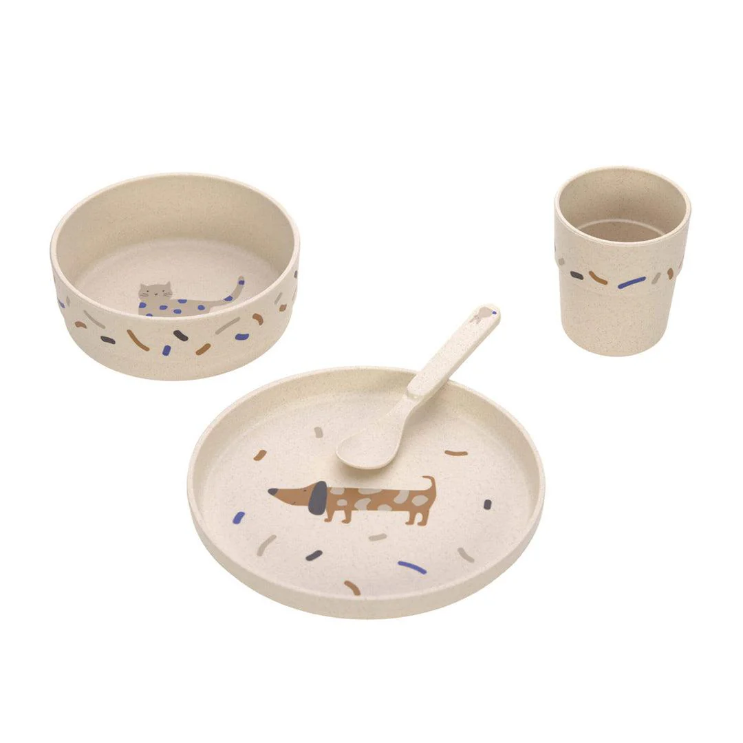Lassig Dish Set Cellulose - Little Mateys - Royal Blue