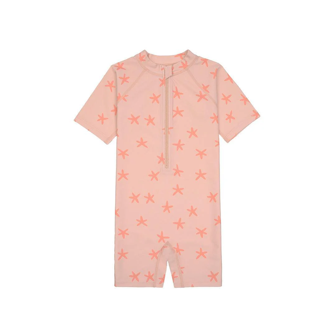 Lassig Short Sleeve Sunsuit - Peach - Starfish