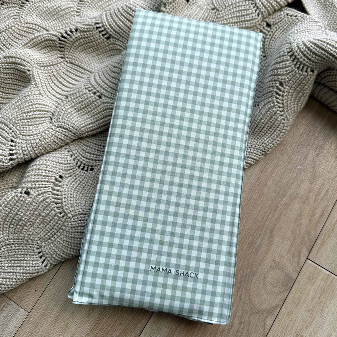 Mama Shack Foldable Travel Changing Mat - Sage Green Gingham - Image 4