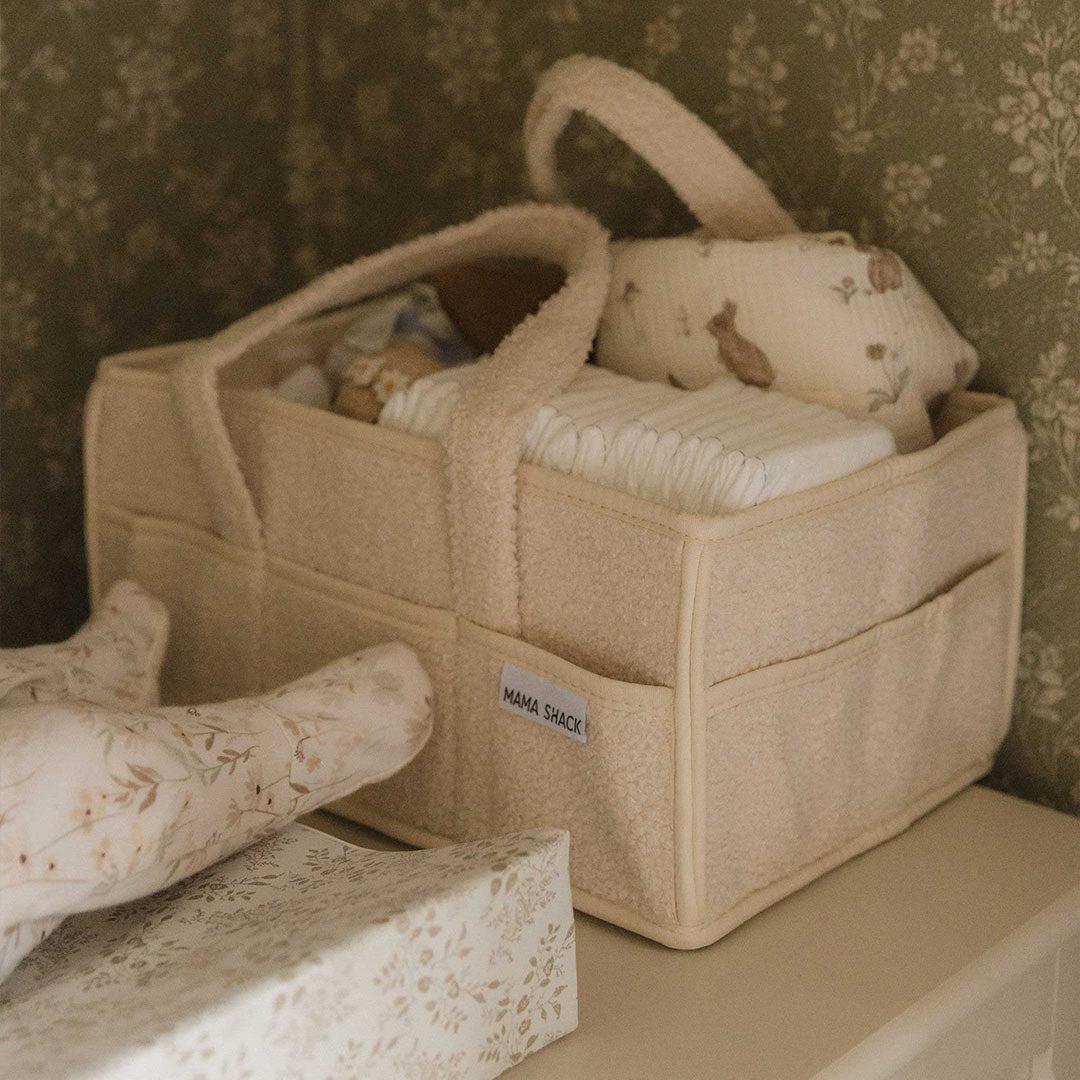 Mama Shack Teddy Fleece Nappy Caddy - Ivory - Image 2