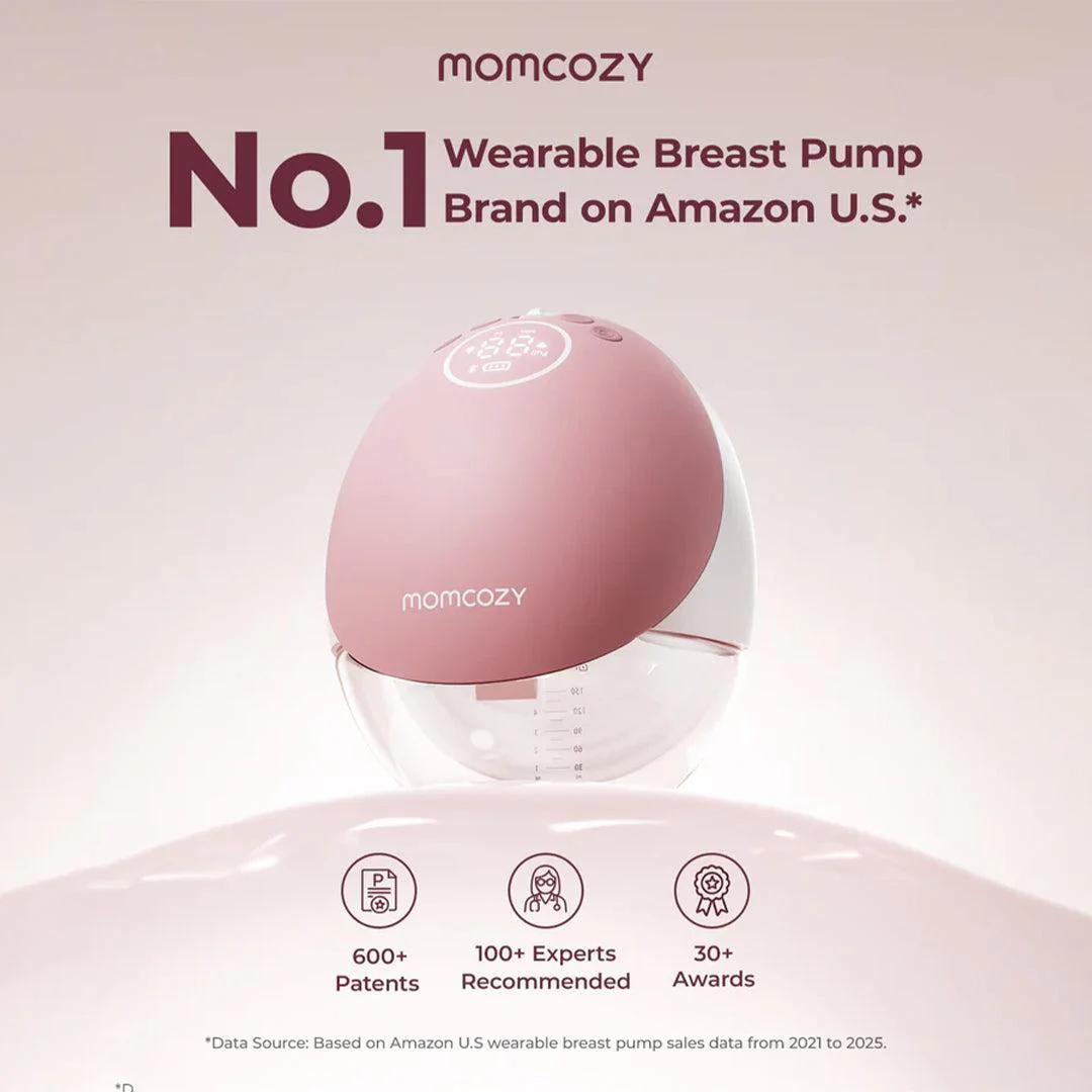 Momcozy M9 Double Breast Pump - Pink / White - Image 2