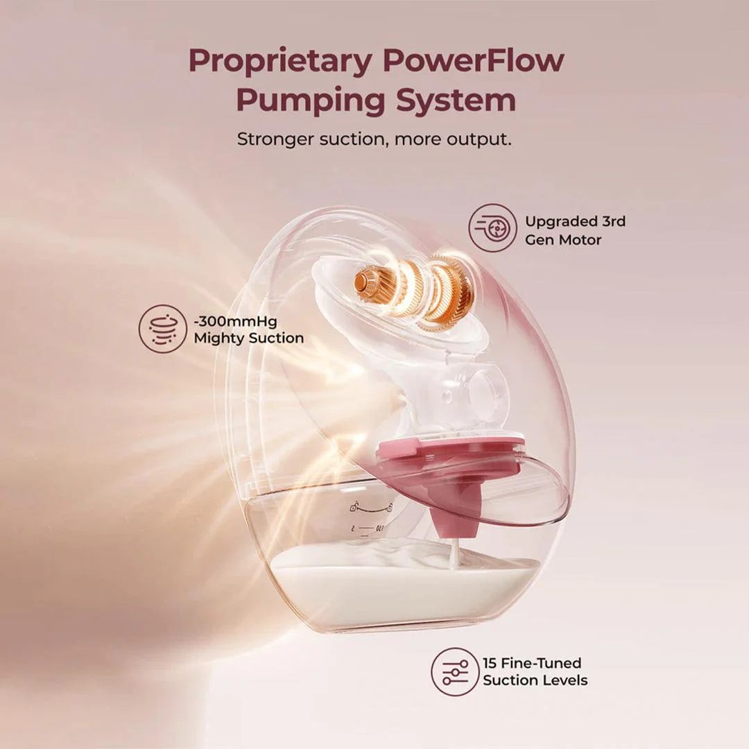 Momcozy M9 Double Breast Pump - Pink / White - Image 3