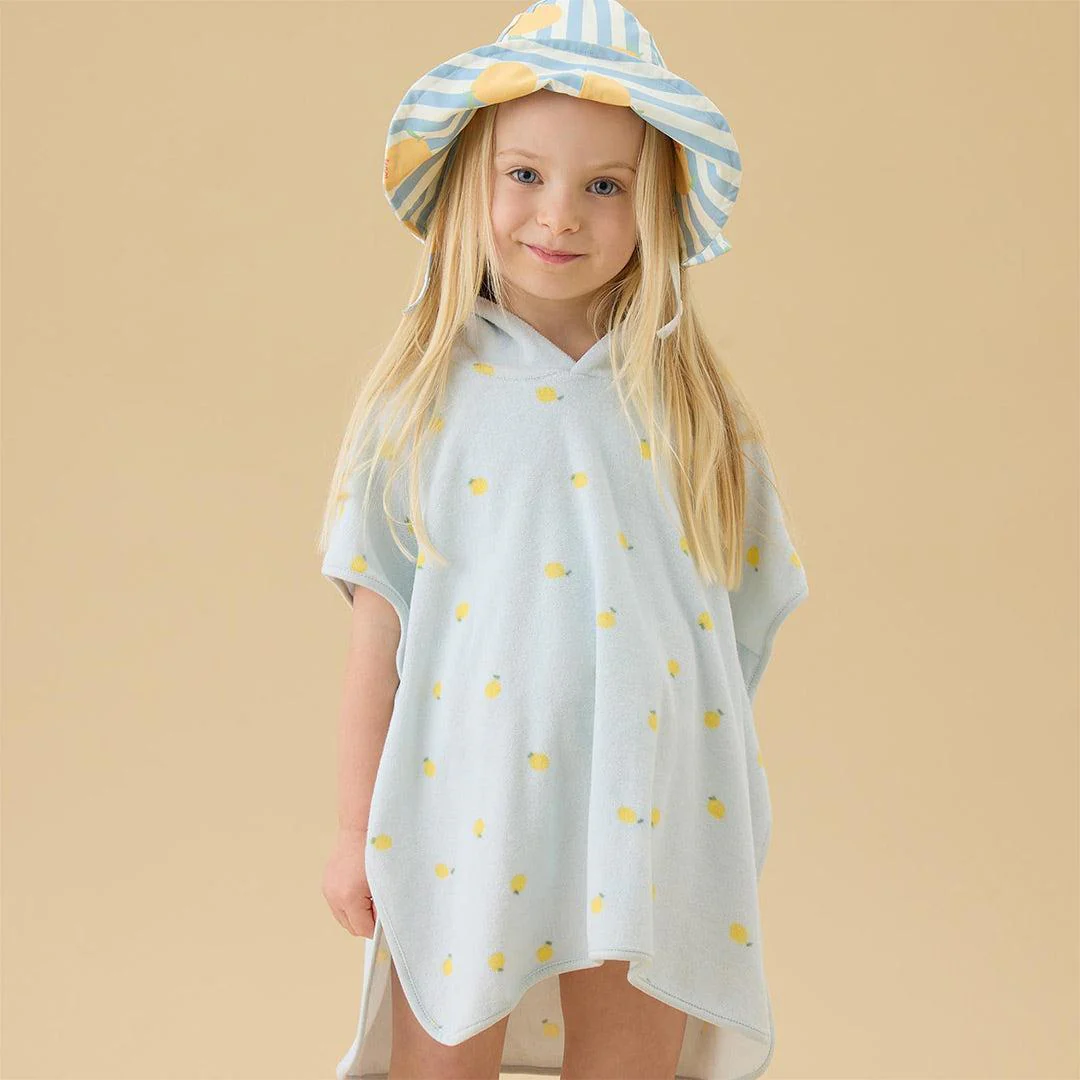 MORI Bath Poncho - Lemon & Blue - Image 2