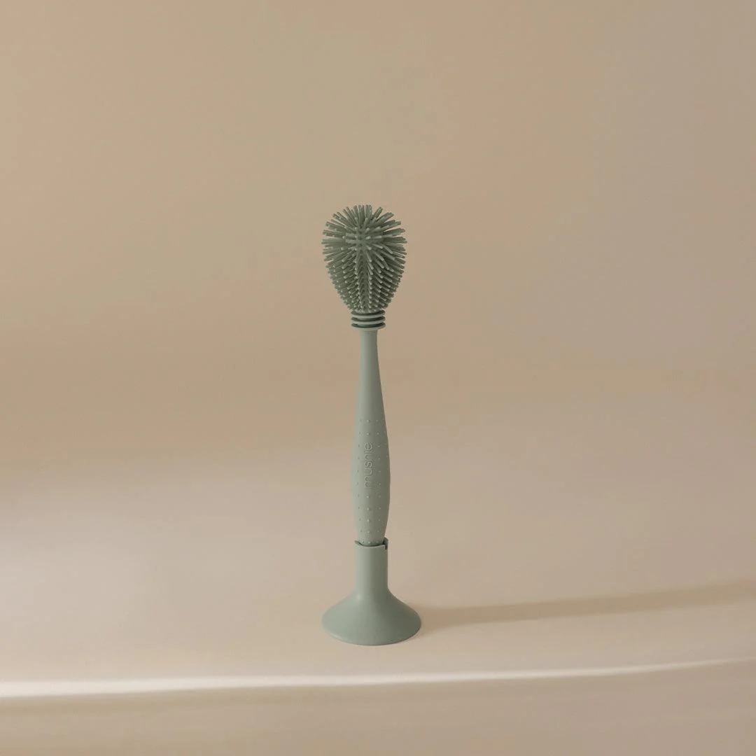 Mushie Baby Bottle Brush - Cambridge Blue - Image 4