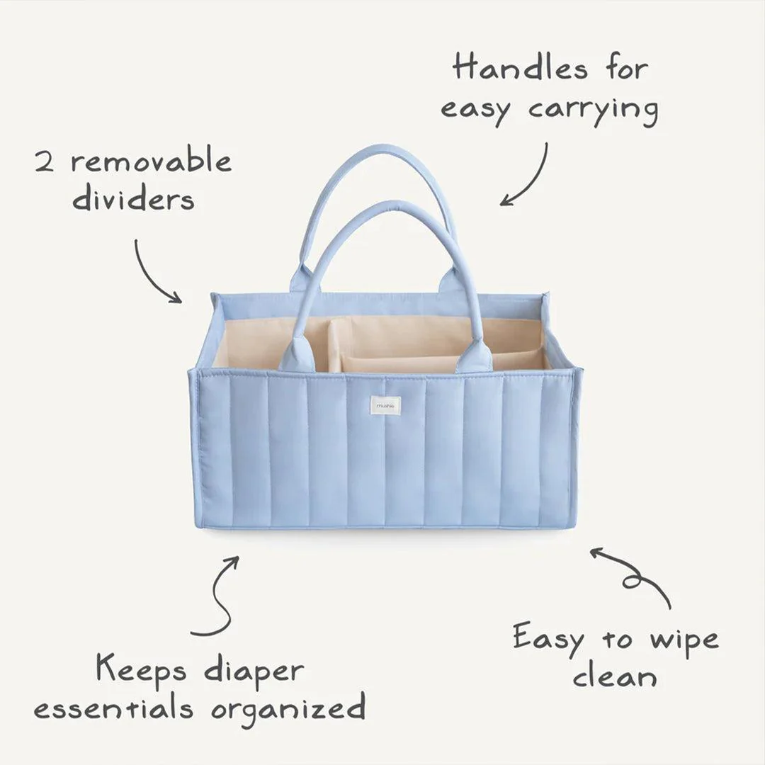 Mushie Nappy Caddy - Blue Flowers - Image 3
